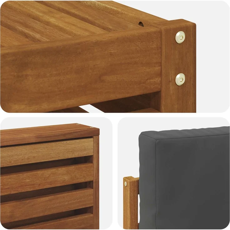 vidaXL Outdoor-Sofagarnitur 6 stk. 5-Sitzer Natur und Anthrazit 3374857 – Bild 7