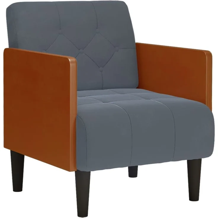vidaXL Sessel mit Armlehnen Dunkelgrau 55 cm Samt 4100596