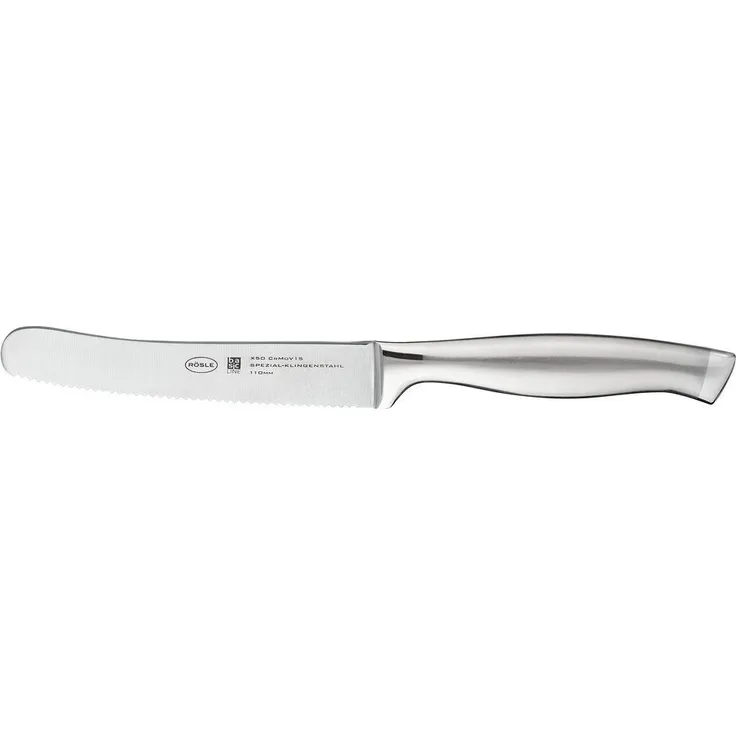 RÖSLE Frühstücksmesser Basic Line, Hochwertiges Buttermesser oder Brotzeitmesser zum Schneiden und Bestreichen von Brötchen oder Brot, Klingenspezialstahl, Edelstahl 18/10, ergonomischer Griff