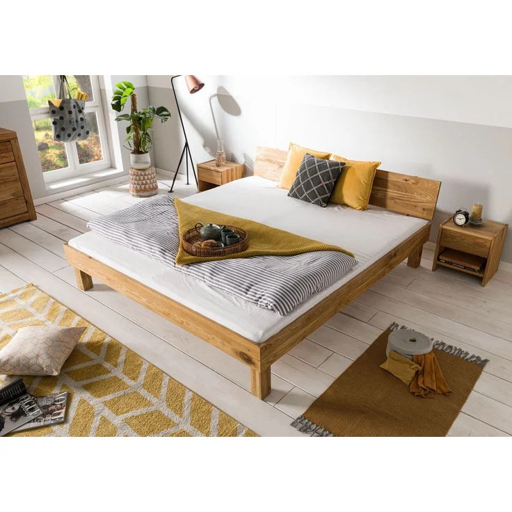 Bett Wildeiche 200 x 200 x 70 natur geölt TomMe #107 – Bild 2