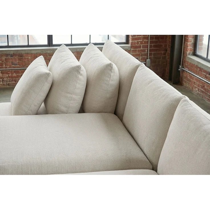 KAWOLA Schlafsofa SADIRA Ecksofa Stoff cremeweiß Recamiere rechts 89 x 209 x 288 cm – Bild 7