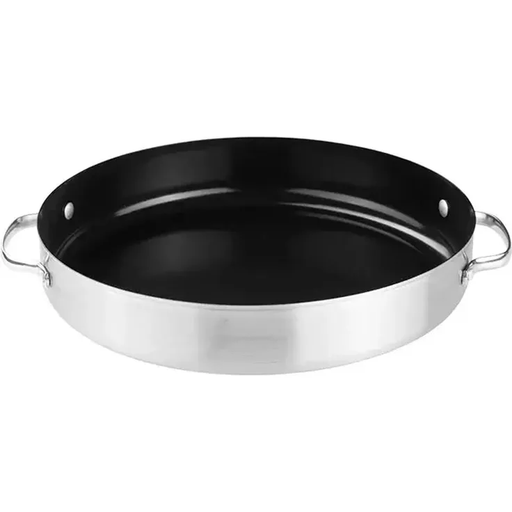 ERATEC XXL-Edelstahlpfanne Ø 32 cm – Keramik-Antihaftbeschichtung für alle Herdarten – ideal für den ERATEC Pizzaofen PM-27