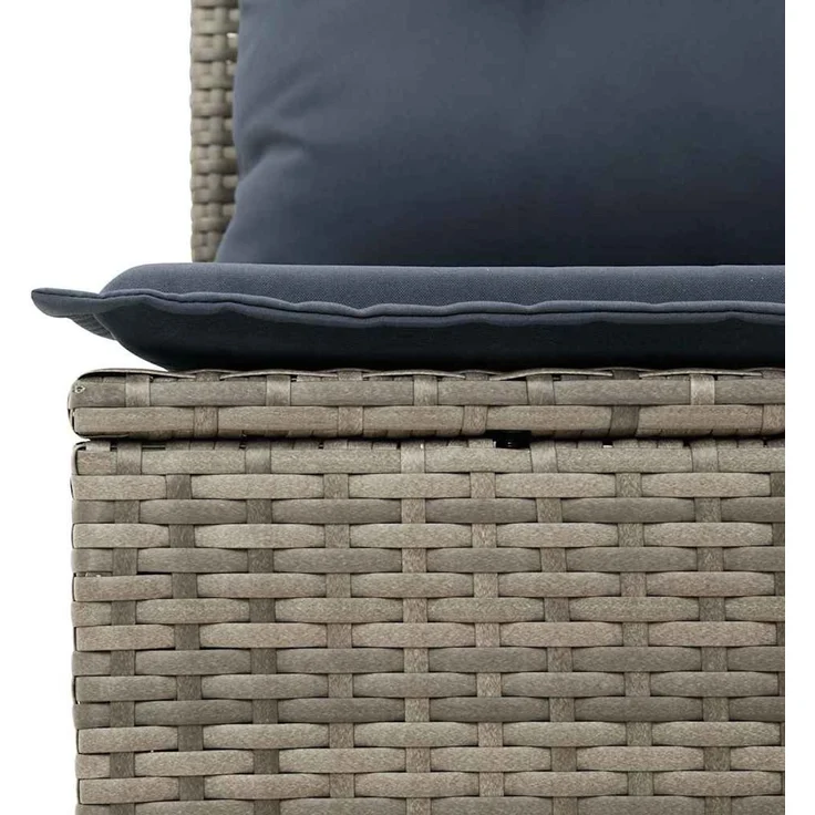 vidaXL Gartensofa-set mit Kissen 6 pcs Grau Poly-Rattan 3345505 – Bild 7