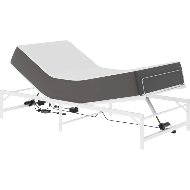 vidaXL Elektrisch verstellbares Bettgestell Weiß 90 x 200 cm Stahl 42021397 – Bild 3