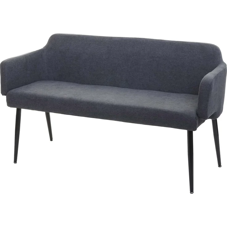 Sitzbank HWC-L13, Esszimmerbank Bank Polsterbank Garderobenbank Rückenlehne Armlehne Stoff/Textil 133cm ~ anthrazit – Bild 9