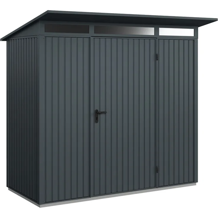 Hörmann Ecostar Metall-Gerätehaus Trend mit Pultdach Typ 1, 108x238 cm , anthrazitgrau, 2,6 m²,1-flüglige Tür