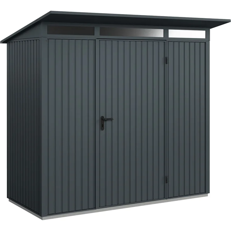 Hörmann Ecostar Metall-Gerätehaus Trend mit Pultdach Typ 1, 108x238 cm , anthrazitgrau, 2,6 m²,1-flüglige Tür – Bild 1