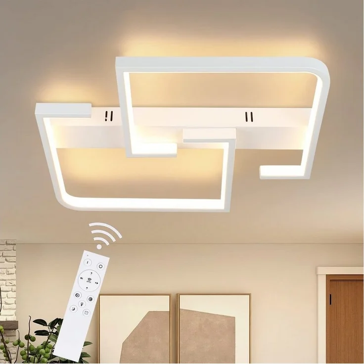 Nettlife LED Deckenleuchte Schwarz Dimmbar Fernbedienung 35W deckenlampe, LED fest integriert, Warmweiß, Neutralweiß, Kaltweiß, für Schlafzimmer Schlafzimmer Küche flur – Bild 5