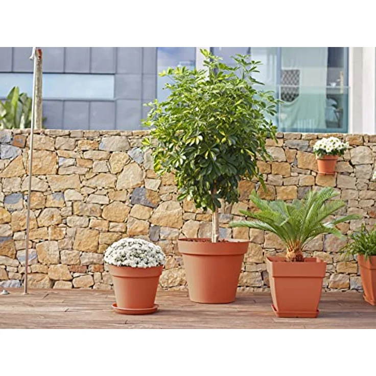 Artevasi Capri-Topf, Runder Plastiktopf, 35cm, Farbe: Terrakotta – Bild 4