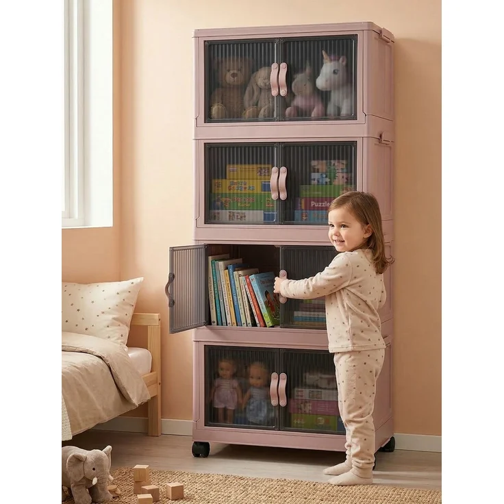 Mehrzweckschrank, 56 x 127 x 56 cm, 100% Kunststoff, pulverfarben | Vielseitige Aufbewahrungslösung für Zuhause und Büro – Bild 5