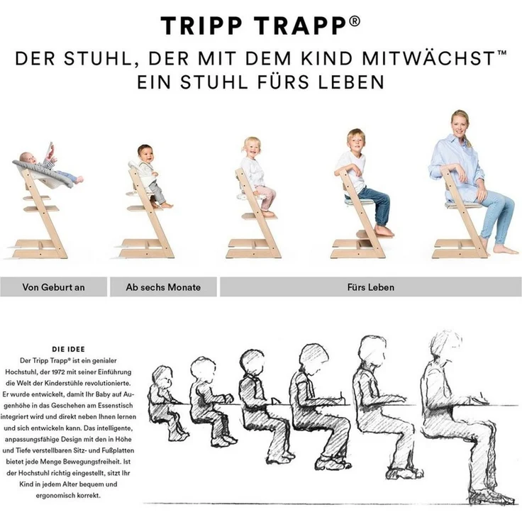Stokke 'Tripp Trapp' Hochstuhl, serene pink, höhenverstellbar, Buche massiv, bis 110 kg – Bild 2