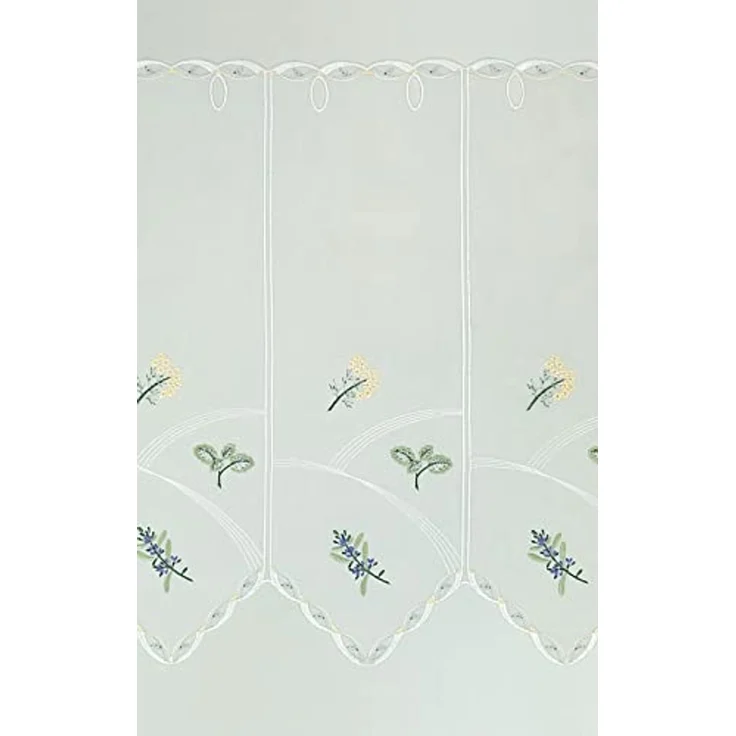 Scheibengardine Plauener Spitze - Kräutergarten (Bx H) 114.80cm * 49cm Grün/grasgrün – Bild 4