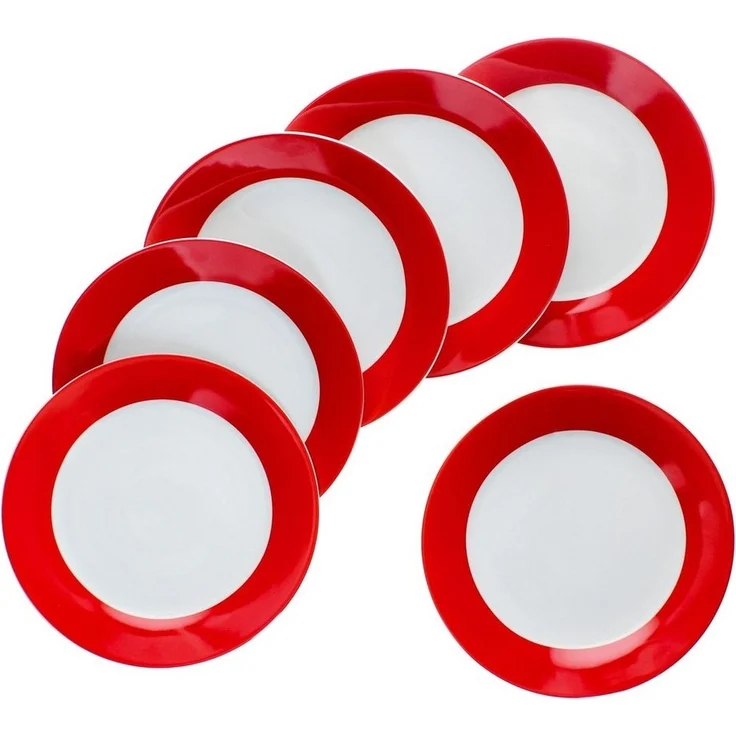 MamboCat Frühstücksteller 6er Set Variant Rot Kuchenteller bunte Frühstücks-Teller Dessert – Bild 5