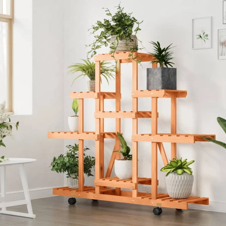 vidaXL Blumenständer mit Rollen 110x25x101 cm Massivholz Tanne 362852 – Bild 7