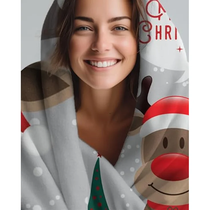 Wohndecke Merry Christmas flauschig 150x200 cm, Geschenk für Frauen und Männer, MTOnlinehandel, Sofa Decke, weich und kuschelig – Bild 5