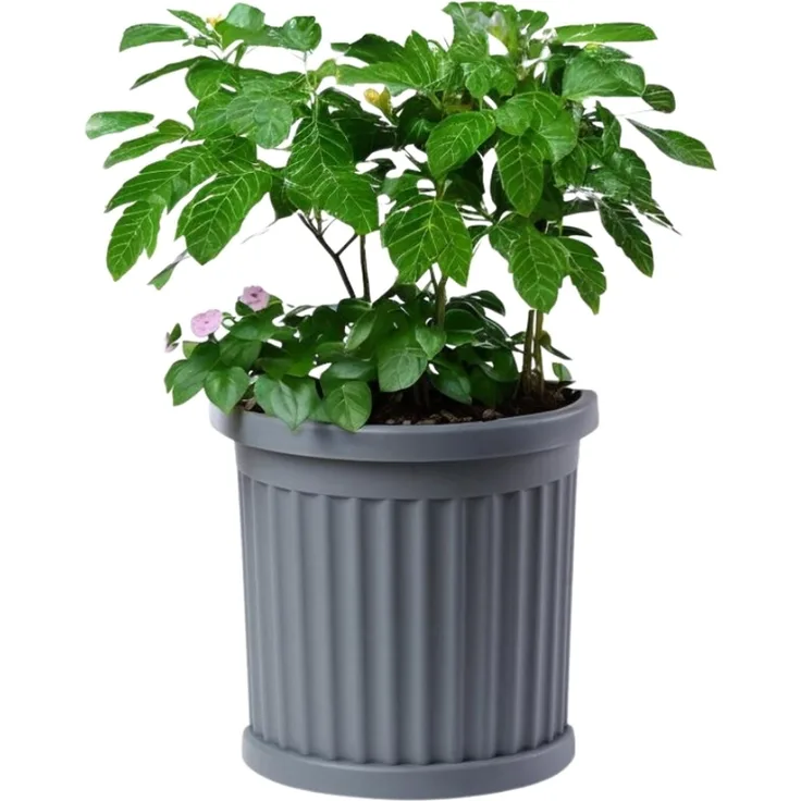 GarPet Pflanzkübel Pflanzkübel mit Unterssetzer Halbrund Pflanz Gefäß Blumen Groß Topf