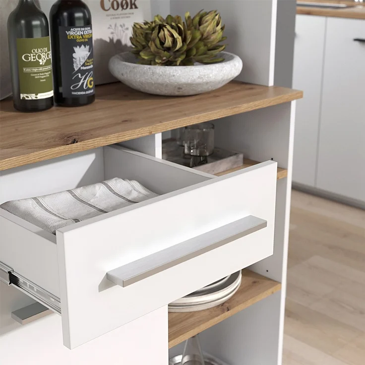 Küchenbuffet Pure Weiß/Artisan-Eiche 120.2 x 177 cm Vicco – Bild 4