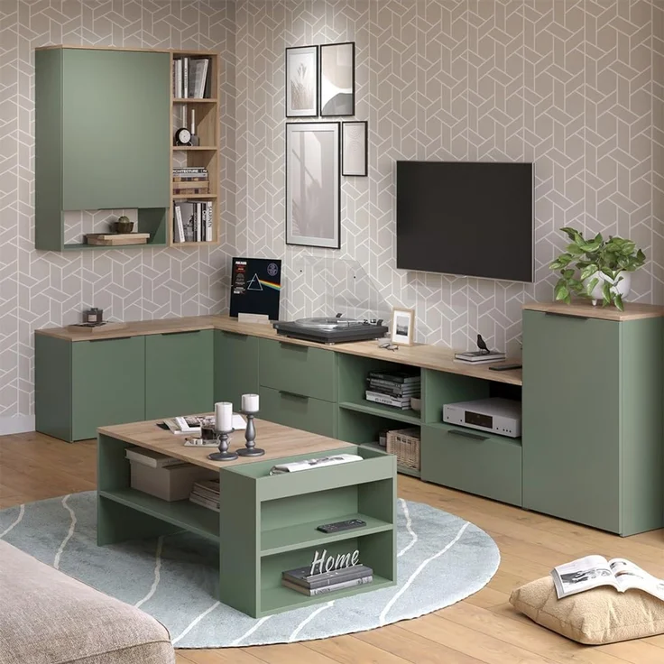 Wohnwand Wido Grün 5 Teile Vicco – Bild 6