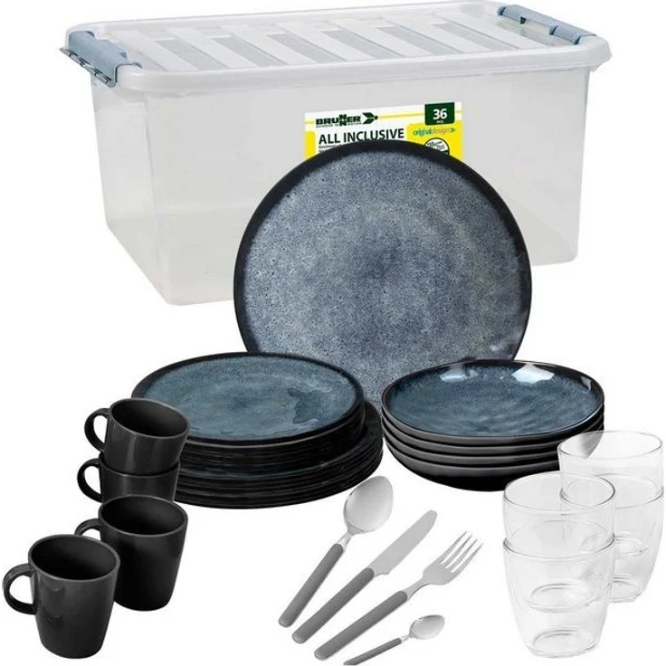 BRUNNER Geschirr-Set BRUNNER Camping Geschirrset VENETIAN (8, 12, 16, 36-Teile) Rutschfest (36-tlg) – Bild 4