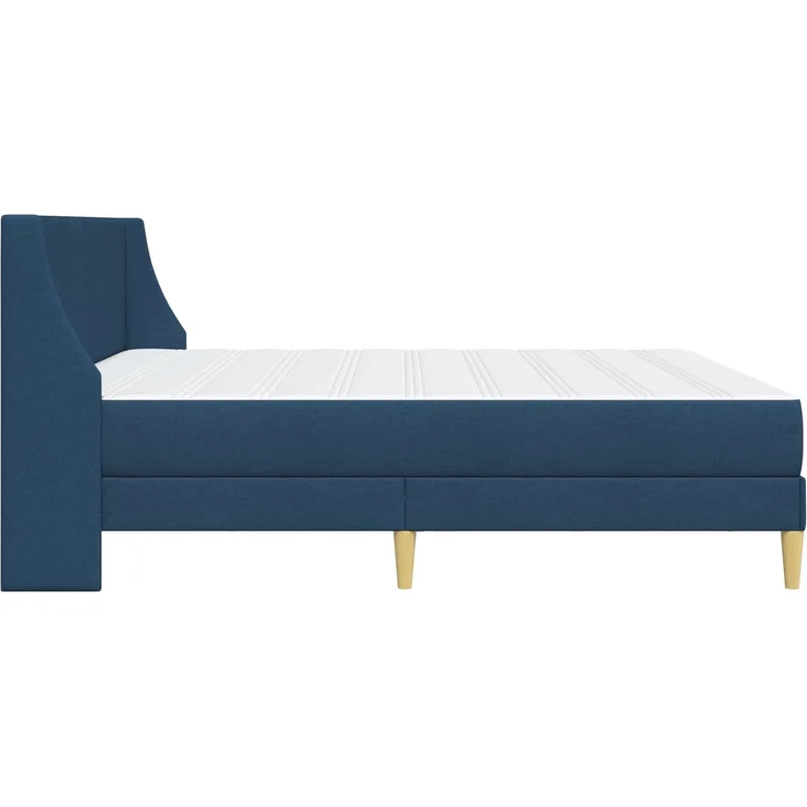 vidaXL Bettgestell mit Matratze Blau 200 x 200 cm Polyester 3414758 – Bild 7
