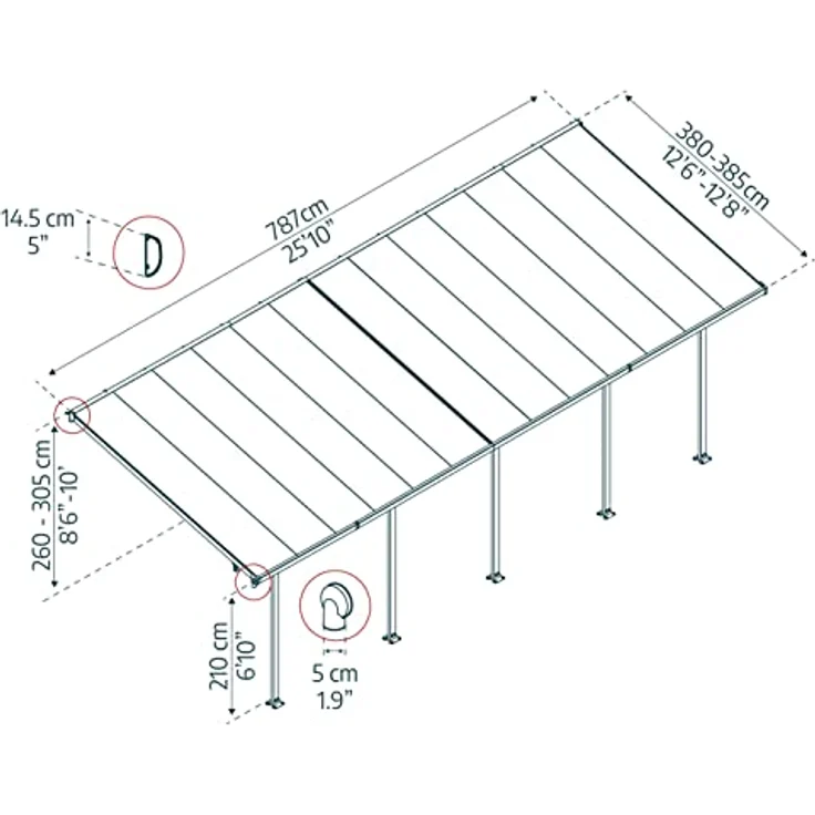 Palram - Canopia Aluminium Terrassenüberdachung – Bild 4