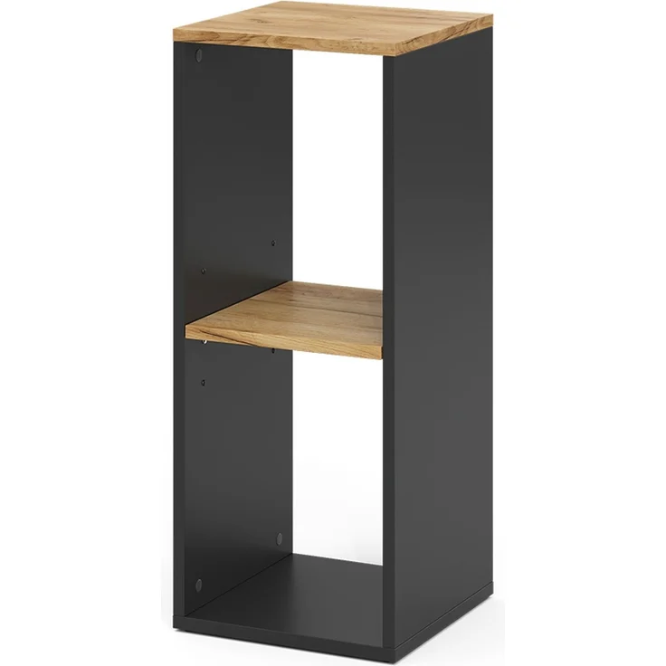 Bücherregal Tomy Anthrazit/Goldkraft Eiche 30 x 74 cm mit 2 offenen Fächern Vicco – Bild 1