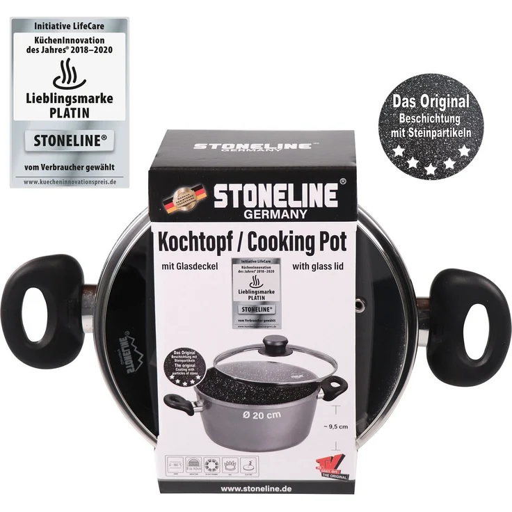 STONELINE Kochtopf, Aluminium (1-tlg), mit Glasdeckel, Induktion – Bild 3