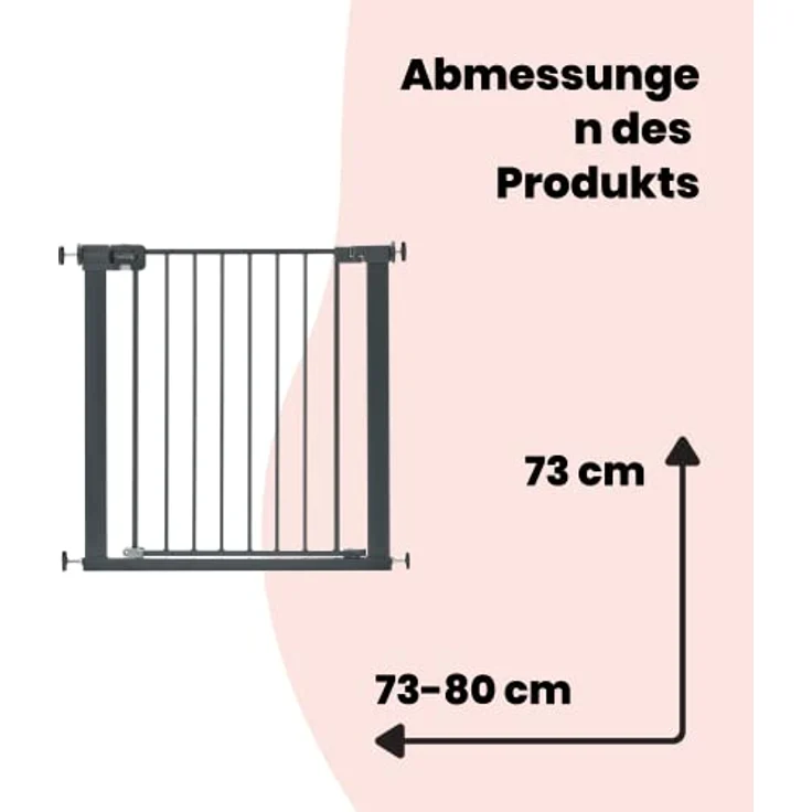 Safety 1st 'Quick Close ST' Treppenschutzgitter, für Türbreiten 73 - 80 cm, Klemmbefestigung, Schwarz – Bild 9