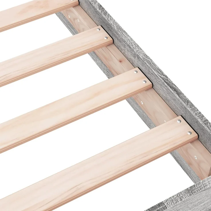 vidaXL Bettgestell Grau Sonoma 135x190 cm Holzwerkstoff 842047 – Bild 7