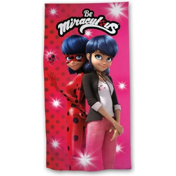 Miraculous Ladybug Badehandtuch – Strandtuch 70x140 cm aus weichem Polyester