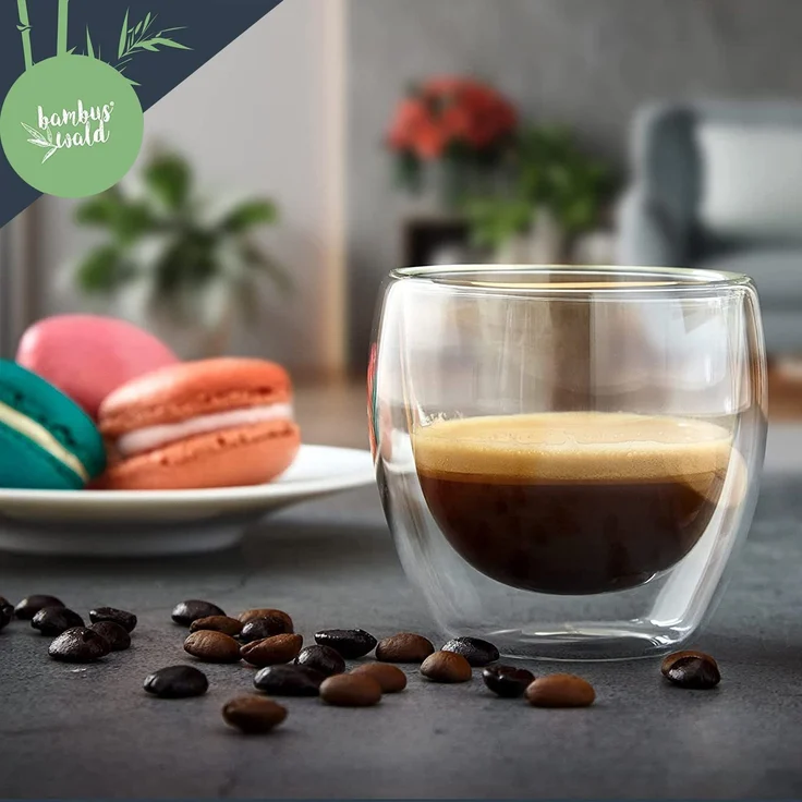 Kaffeeglas 100 ml Thermoglas handgemacht Borosilikatglas Klarglas – Bild 7