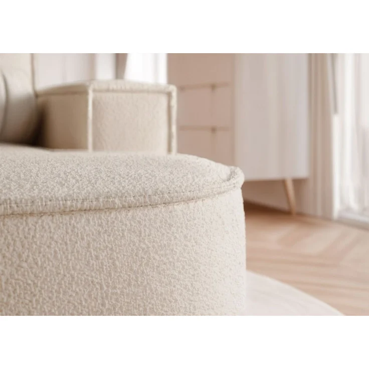 Ecksofa Designersofa Sofa ARLET in Stoff Abriamo Hellbeige Ottomane Rechts – Bild 4