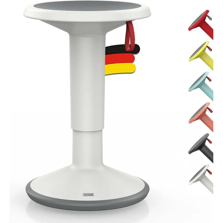 Interstuhl UPis1 – ergonomischer Sitzhocker mit Schwingeffekt – für einen geraden Rücken Made in Germany – inkl. 10 Jahren Garantie (Grauweiß, Standard Edition)