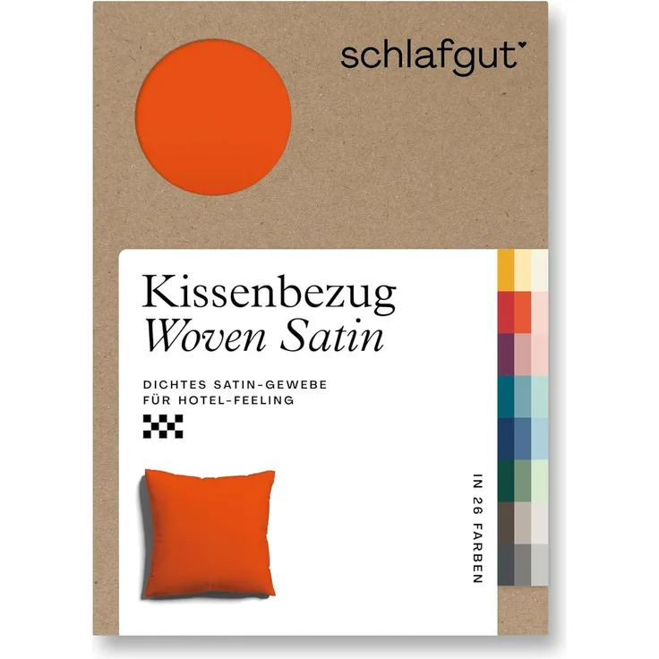 Schlafgut Woven Satin Bettwäsche|Kissenbezug einzeln 40x40 cm| red-mid