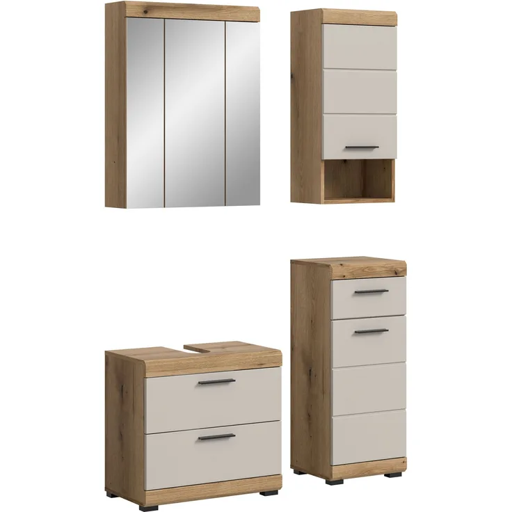 Badezimmer-Set >Scout< in Evoak Oak / Kaschmir - 112x191x34cm (BxHxT)