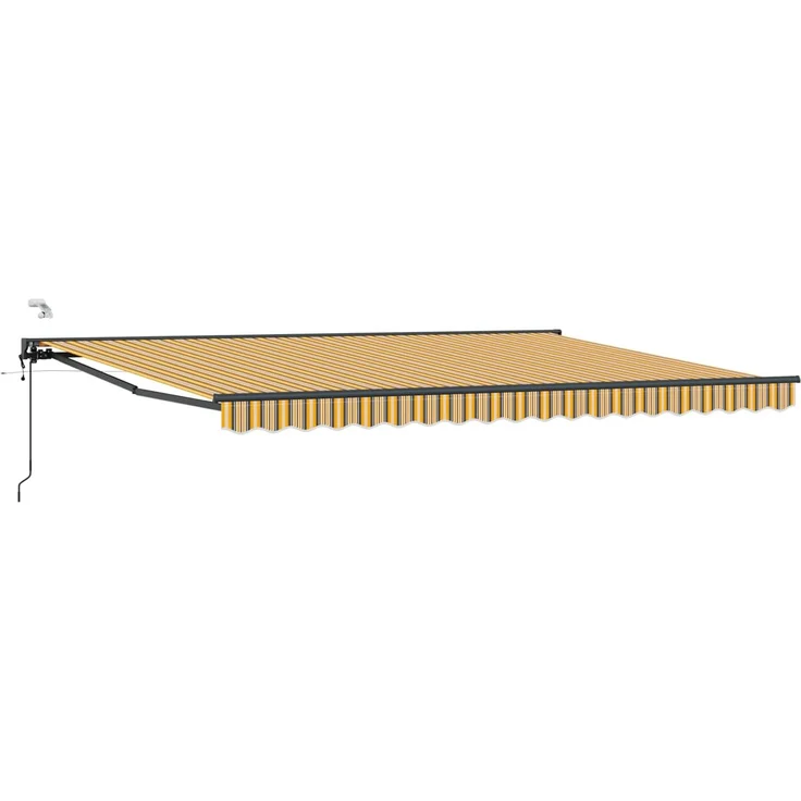 vidaXL Elektrische ausziehbare Markise Gelb, Grau, Anthrazit 5 x 3,5 m 3421685 – Bild 2