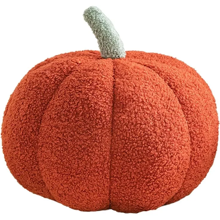 3D Kürbis Kissen 28 cm Plüsch Sofa Cushion, Rot, Einzeln, Herbstliche Couch-Dekoration