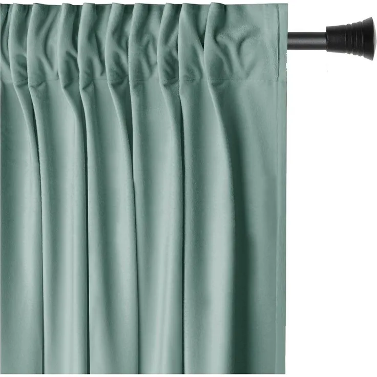 Restilo Gardine Gardine Multifunktionsband Kräuselband Vorhang Verdunkelnd Samt Textil (1 St), Kräuselband, verdunkelnd, Samt Textilien, mit Raffhalter