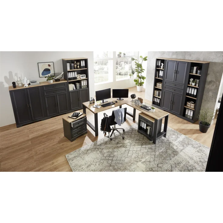 Regal-Set >Jasmin< in Graphit - 258x204x38cm (BxHxT) – Bild 10