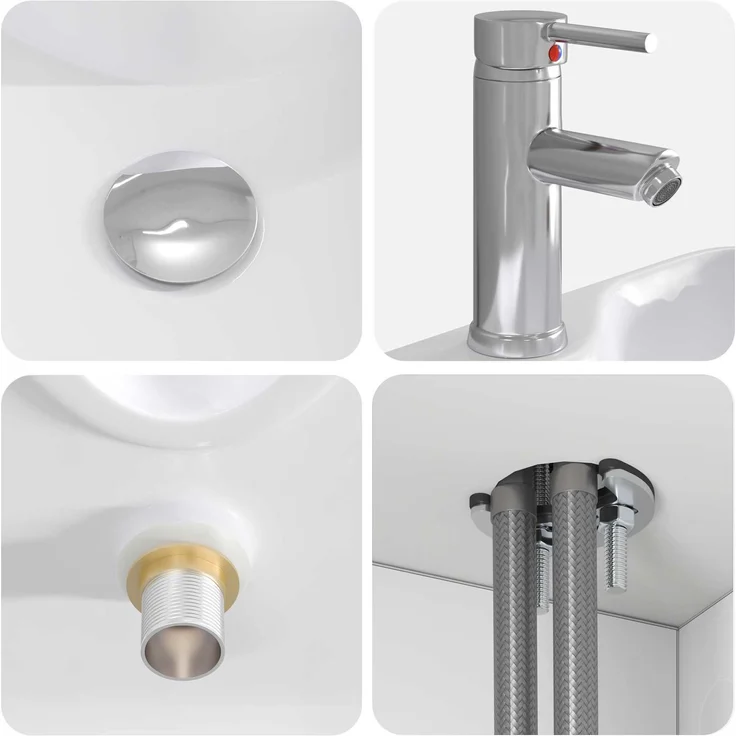 vidaXL Badezimmerschrank-Set 2 stk. Hochglanz Weiß 79,5 x 41 x 79,5 cm 3404058 – Bild 8