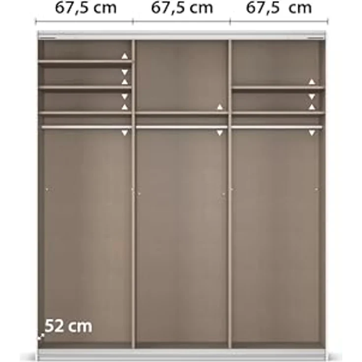 Rauch Möbel KULMBACH, Schwebetürenschrank, Farbe Weiß, Breite 203 cm – Bild 8