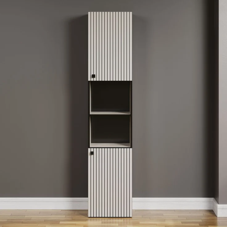 Badezimmer Hochschrank Bliss in grau 40 x 186 cm – Bild 4