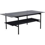 Livetastic Couchtisch, rechteckig aus Metall und Glas, mit Stauraum, 60x48x120 cm