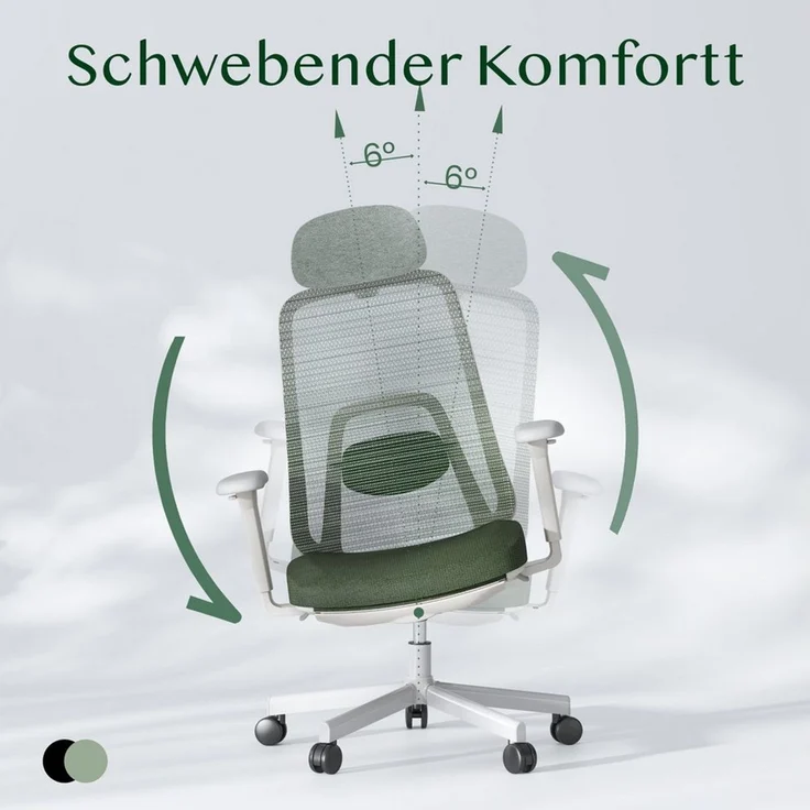 FLEXISPOT Bürostuhl Ergonomischer Bürostuhl Premium mit Fußstütze und 10D-Lordosenstütze (Synchronmechanik bis 135°, 2D-Kopfstütze), Höhenverstellbarer Schreibtischstuhl für Homeoffice & Büro – Bild 2