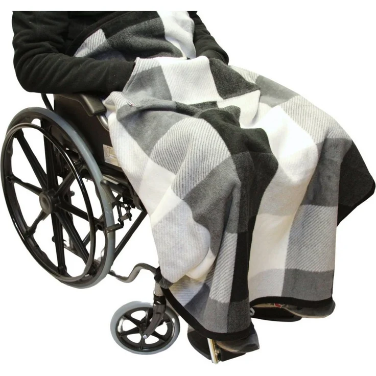Outdoordecke Rollstuhldecke DECKE für ROLLSTUHL Beindecke Rollstuhlfahrer Kniedecke, Seniori, 7. Schwarz - Gitter – Bild 1