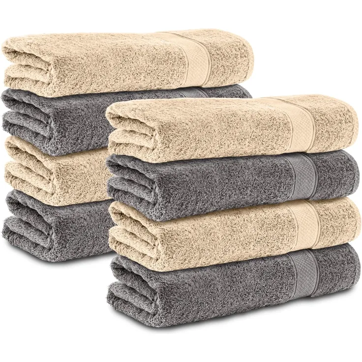Komfortec Handtuch Set 50x100 cm aus 100 % Baumwolle, Frottee (Packung, 8-St), Handtücher Set, Weich, Towel