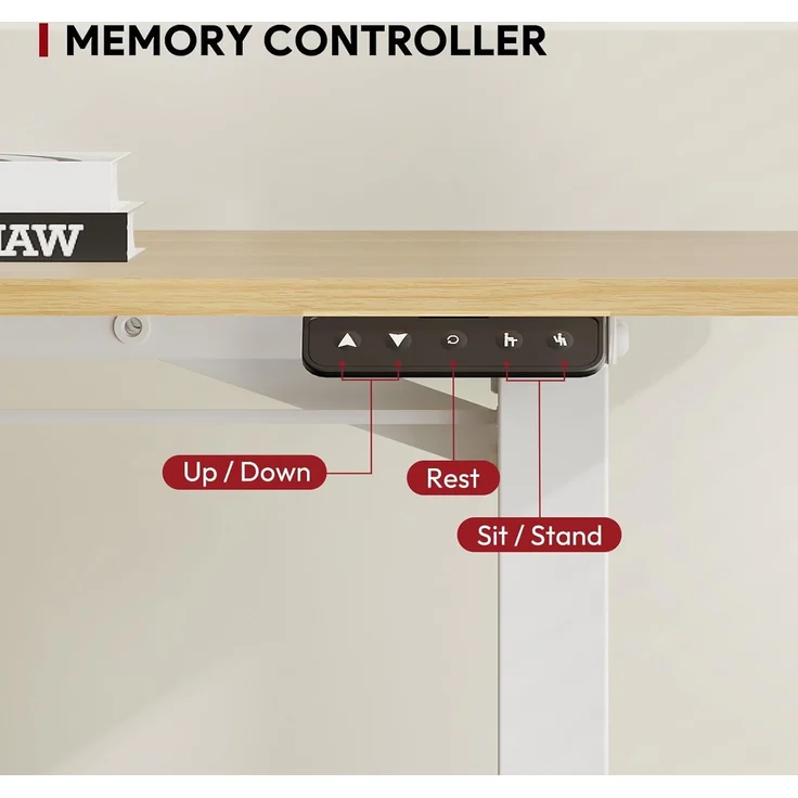 SANODESK Höhenverstellbarer Schreibtisch 160x75 cm Schreibtisch Höhenverstellbar Elektrisch Ergonomischer Steh-Sitz Tisch Computertisch für Heimbüro Homeoffice(ahorn) – Bild 6