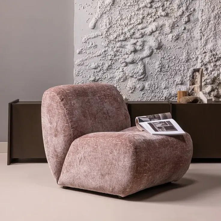 Sessel Nomu - Craquelé Samt Hellrosa – Bild 2