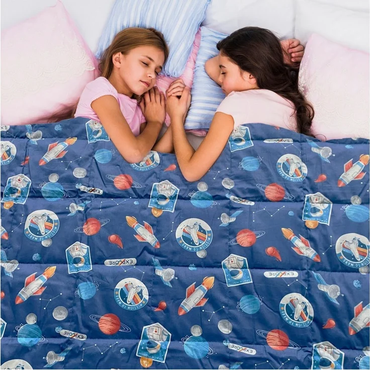 Dailydream Gewichtsdecke für Kinder, beschwerte Decke, Baumwolle oder Fleece, Füllung: Glasperlen, Gleichmäßige Gewichtsverteilung, doppelte Nähte, Handwäsche möglich – Bild 1