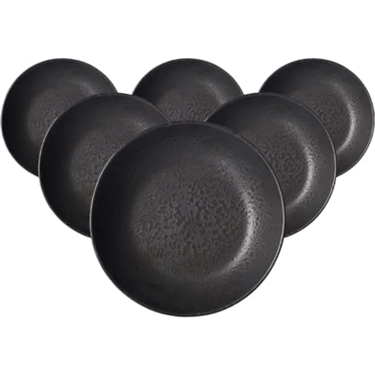 Presotto Suppenschale, Schwarz, Keramik, Ø 20 cm, 6er Set, spülmaschinenfest – Bild 1
